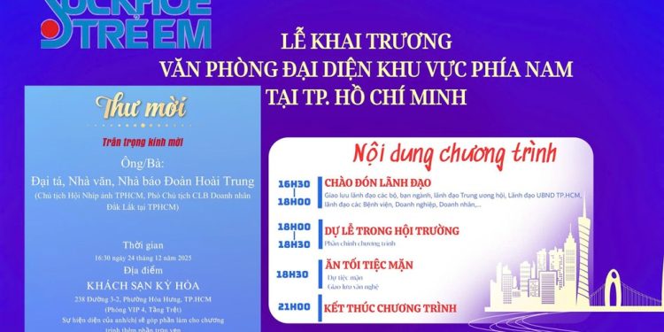 KHAI TRƯƠNG VĂN PHÒNG ĐẠI DIỆN TẠP CHÍ “SỨC KHỎE TRẺ EM”